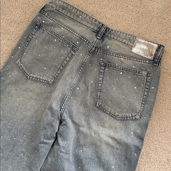 Rag & Bone Logan mid rise wide leg crystal embellished jeans - Picture 11 of 16